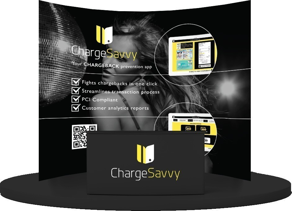 charge savvy booth mockup for tradeshow.